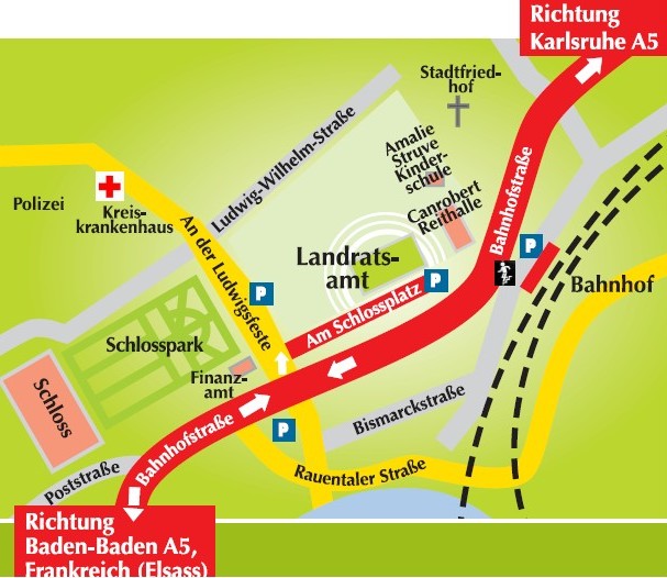 Anfahrtsskizze LRA Rastatt